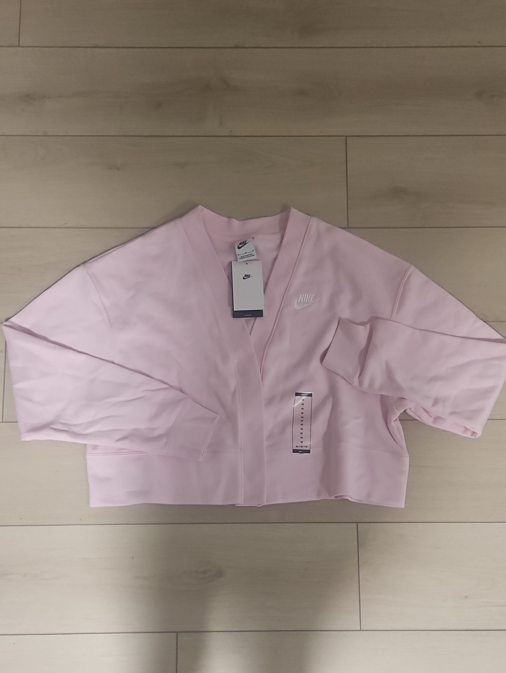 Nike Pastel Pink Cropped Cardigan Jacket Size Meduim